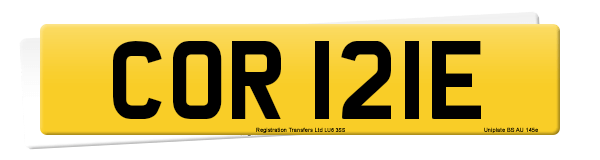 Registration number COR 121E